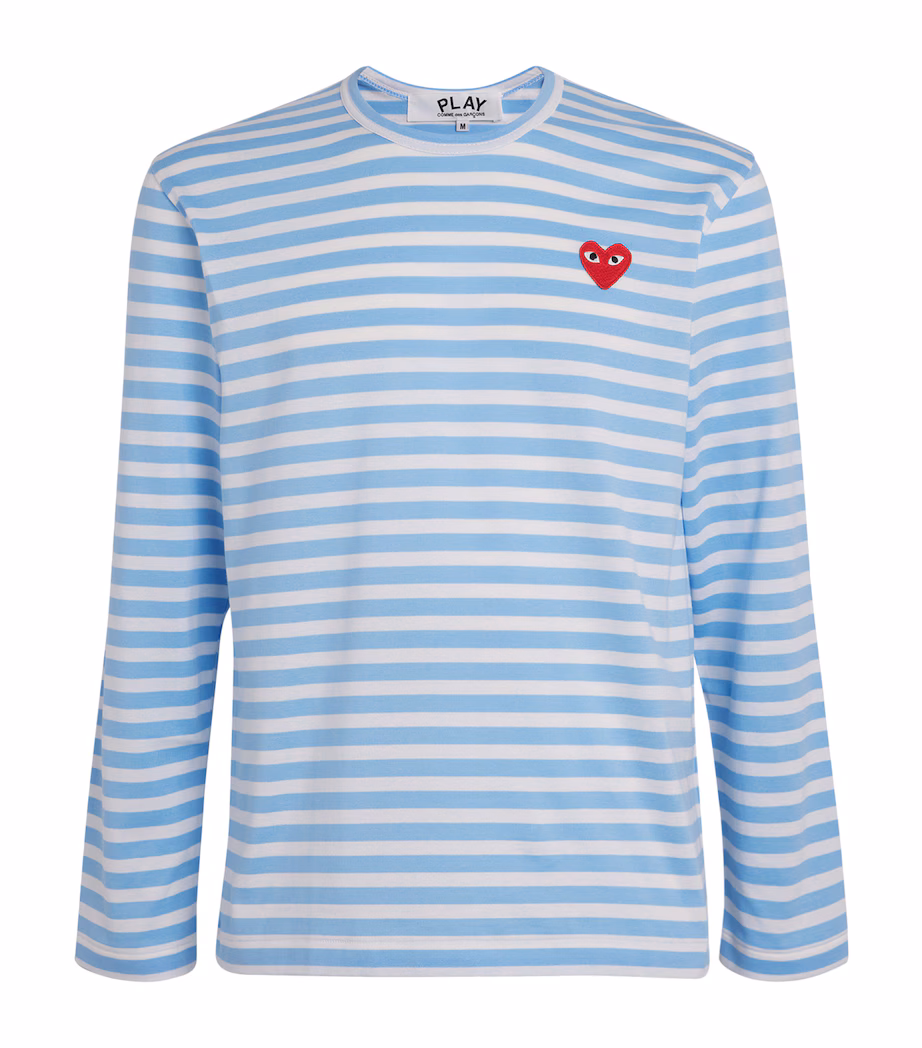 Comme Des Garcons Play Heart Logo striped Shirt