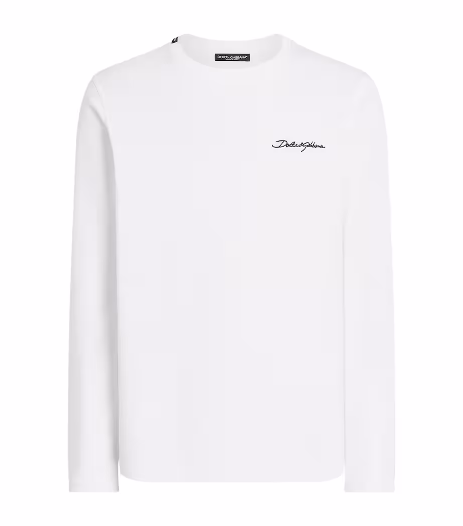 Dolce&Gabbana Mens Long-Sleeve Cotton Henley Shirt