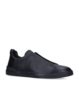 Zegna Leather Triple Stitch Sneakers