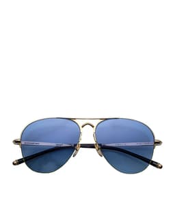 Jacques Marie Mage Metal Amelia Aviator Sunglasses Gold
