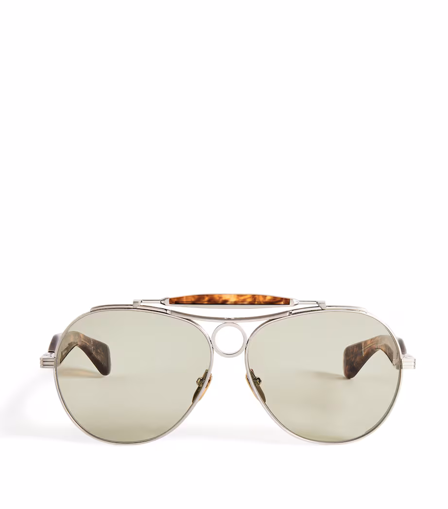 Jacques Marie Mage Tortoiseshell Aspen Aviator Sunglasses