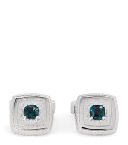 Tateossian Sterling Silver and Topaz Graffiato Cufflinks