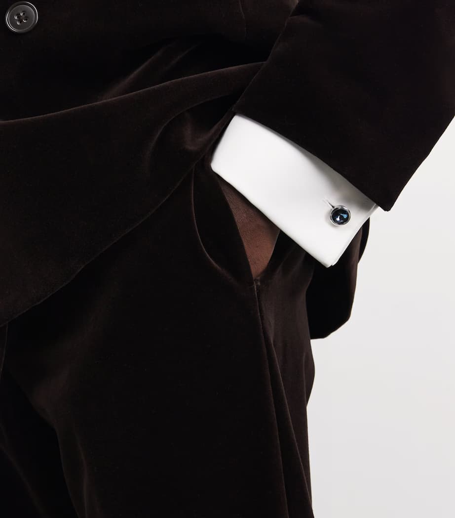 Giorgio Armani Sterling Silver Embellished Cufflinks